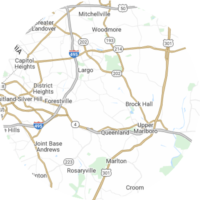 Best moving companies in Westphalia, MD map