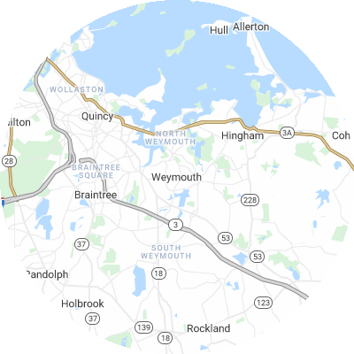 Best lawn care companies in Weymouth Town, MA map