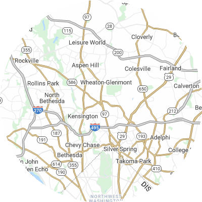 Best moving companies in Wheaton, MD map