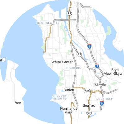 Best roofers in White Center, WA map