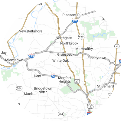 Best moving companies in White Oak, OH map