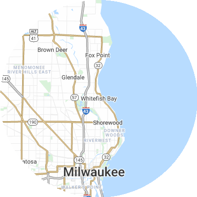 Best roofing companies in Whitefish Bay, WI map