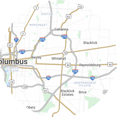Best pest companies in Whitehall, OH map