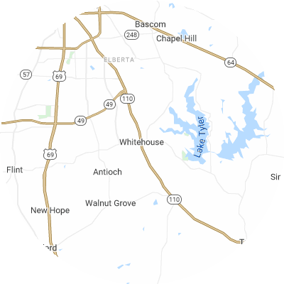 Best roofers in Whitehouse, TX map