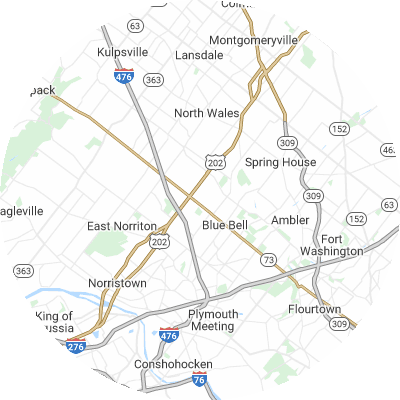Best moving companies in Whitpain, PA map
