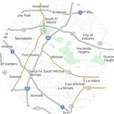 Best pest companies in Whittier, CA map