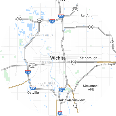 Best pest companies in Wichita, KS map