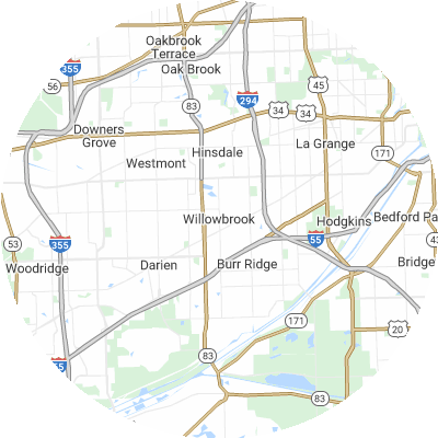 Best pest control companies in Willowbrook, IL map