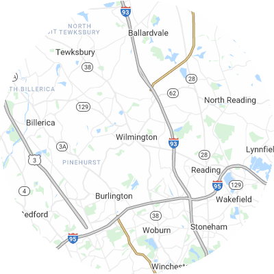 Best window replacement companies in Wilmington, MA map