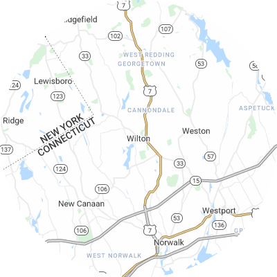 Best lawn care companies in Wilton, CT map