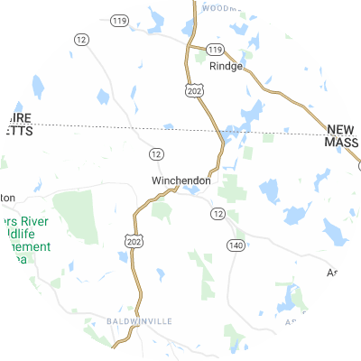 Best window replacement companies in Winchendon, MA map