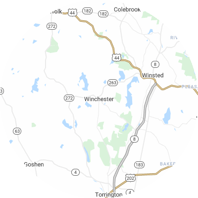 Best tree removal companies in Winchester, CT map