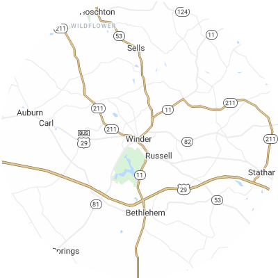 Best moving companies in Winder, GA map