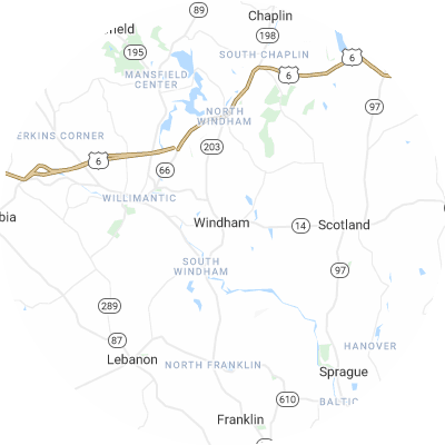 Best moving companies in Windham, CT map