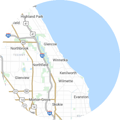 Best concrete companies in Winnetka, IL map