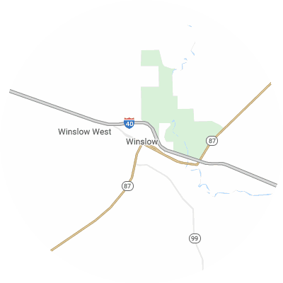 Best window replacement companies in Winslow, AZ map
