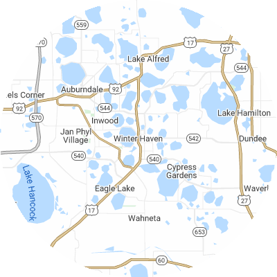 Best lawn care companies in Winter Haven, FL map