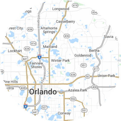 Best moving companies in Winter Park, FL map