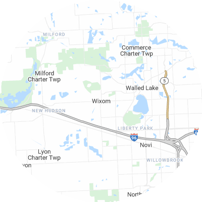 Best lawn care companies in Wixom, MI map