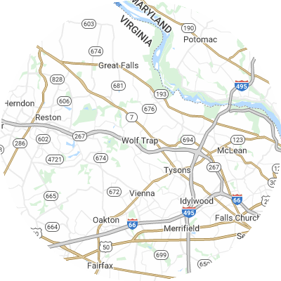 Best moving companies in Wolf Trap, VA map