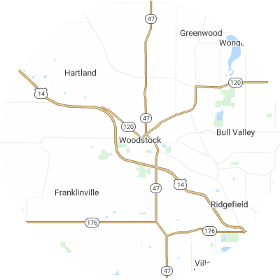 Best moving companies in Woodstock, IL map