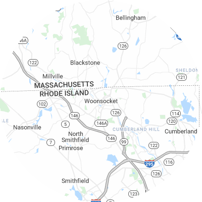 Best roofing companies in Woonsocket, RI map