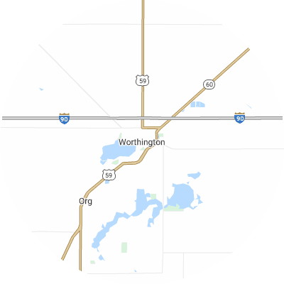 Best moving companies in Worthington, MN map