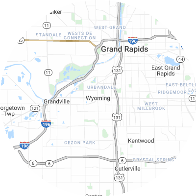 Best window replacement companies in Wyoming, MI map