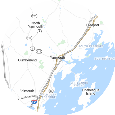 Best moving companies in Yarmouth, ME map