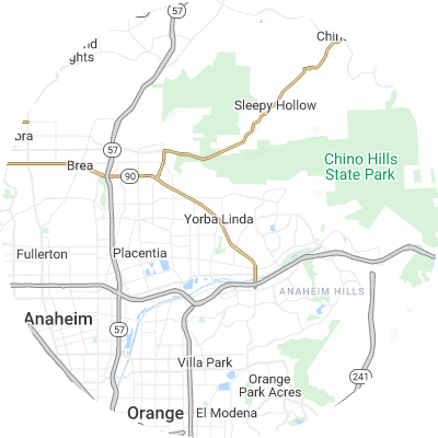 Best pest companies in Yorba Linda, CA map